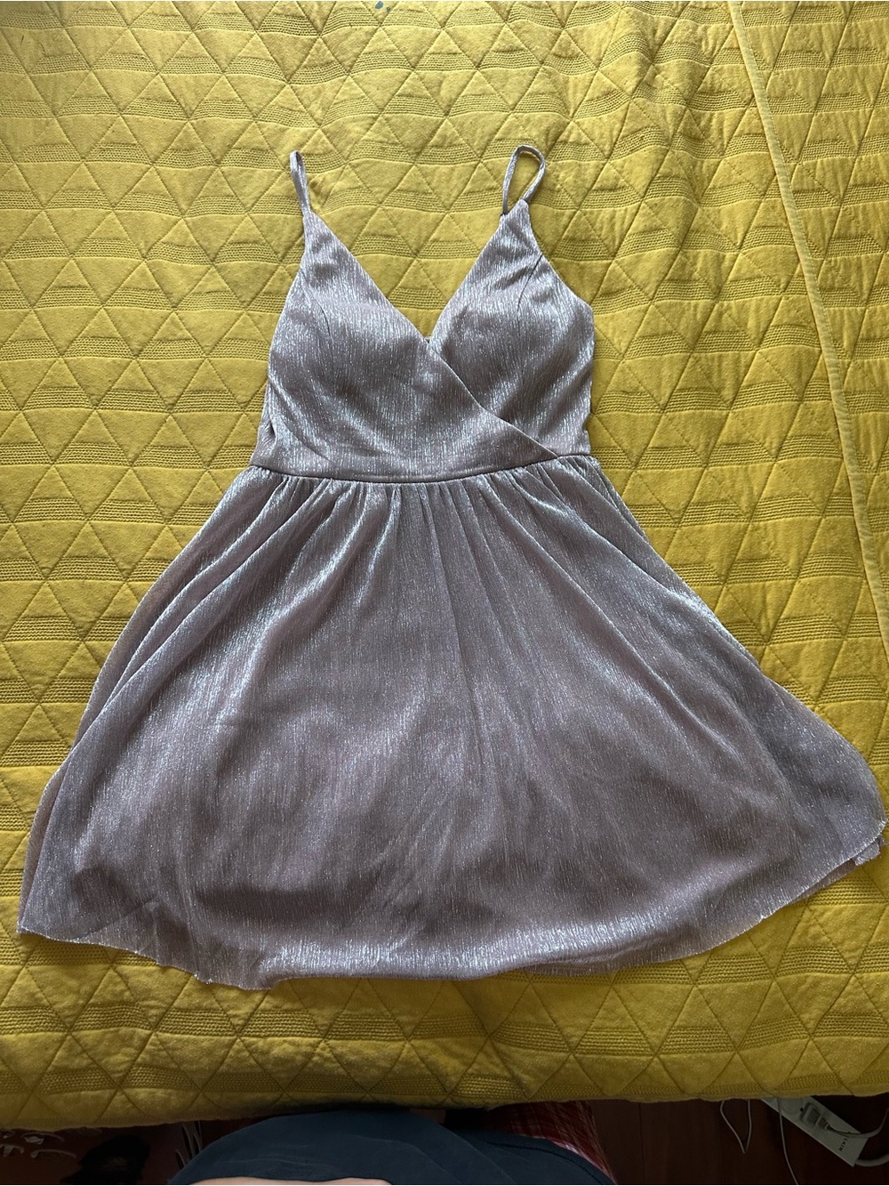 Speechless Shimmery Silver Mini Dress
